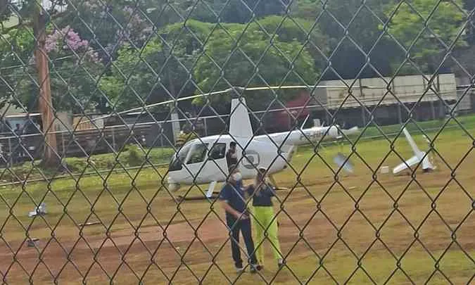 Helicóptero da Globo Minas faz pouso forçado em BH; veja