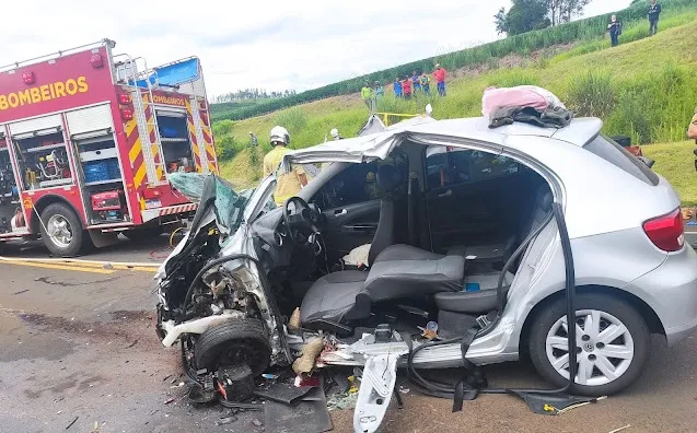 VW Gol envolvido no acidente fatal desta segunda-feira (09)