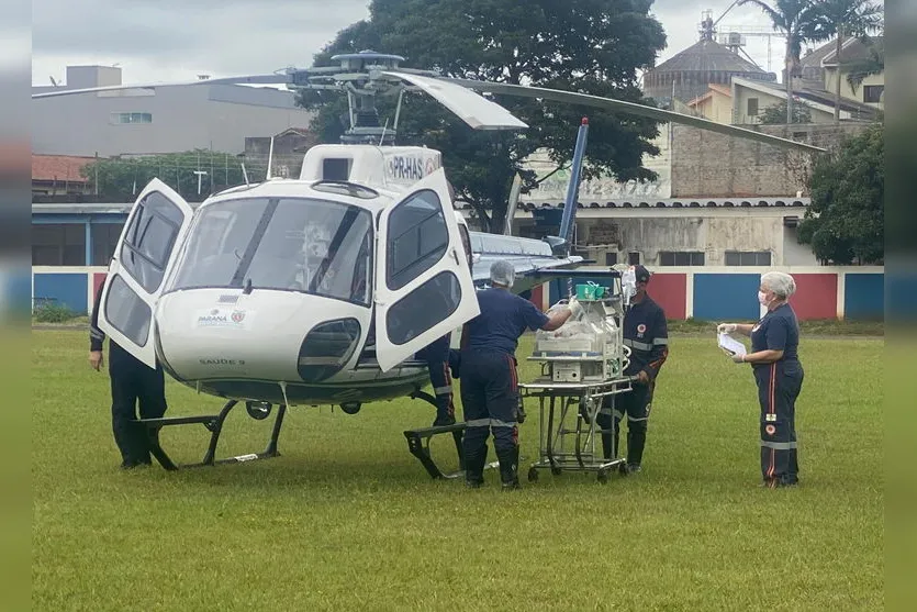 Recém-nascido de Apucarana é transferido de helicóptero