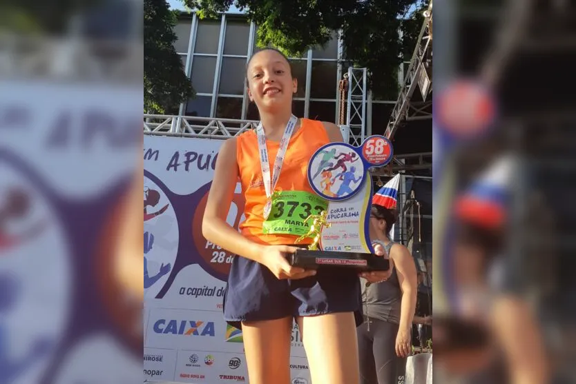  Marya Eduarda de Araújo Lima, de 14 anos, vem se destacando nas provas de atletismo em que compete 